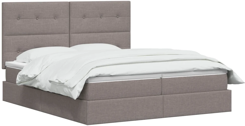 LED saugojimo lova su čiužiniu Taupe 180 x 200 cm Audinys