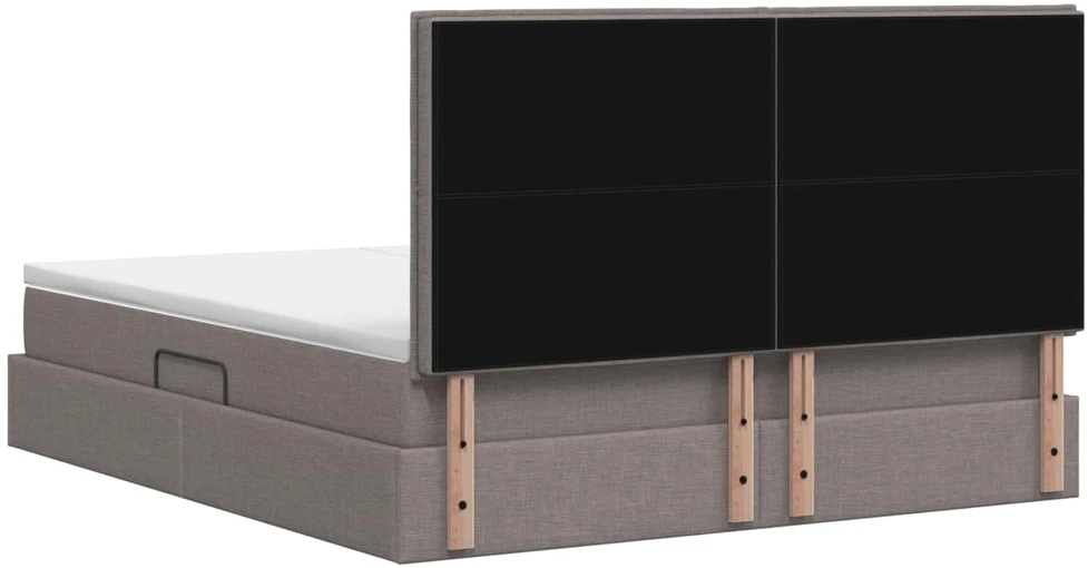 LED saugojimo lova su čiužiniu Taupe 180 x 200 cm Audinys