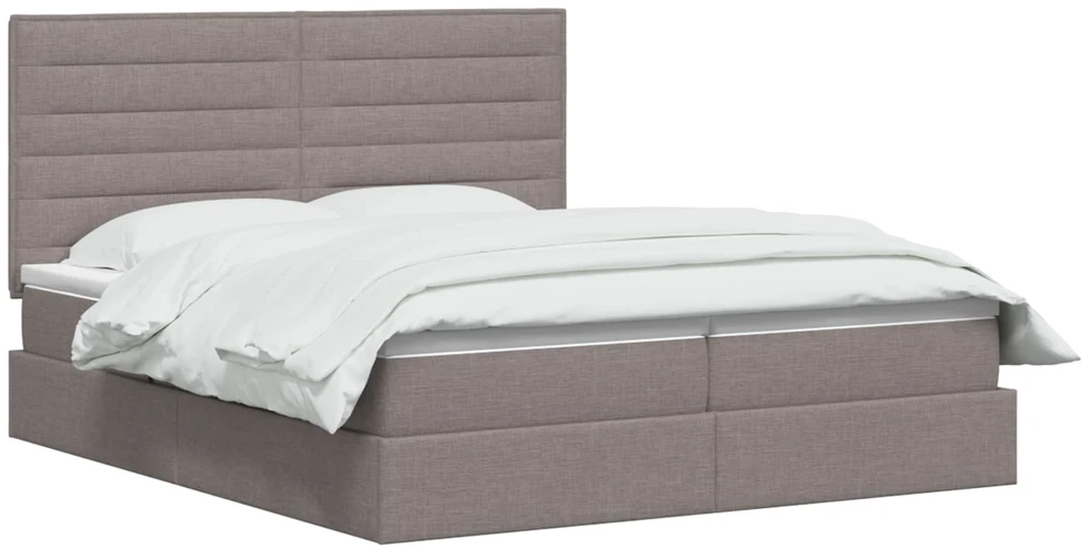 LED saugojimo lova su čiužiniu Taupe 180 x 200 cm Audinys