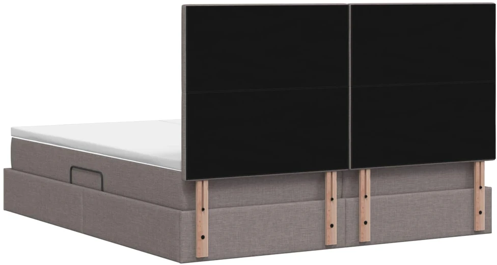 LED saugojimo lova su čiužiniu Taupe 180 x 200 cm Audinys