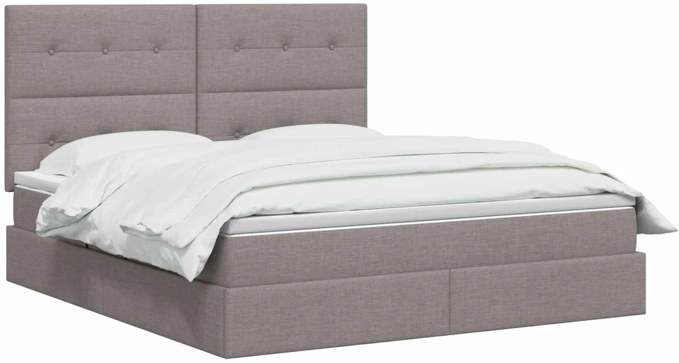 LED saugojimo lova su čiužiniu Taupe 180 x 200 cm Audinys