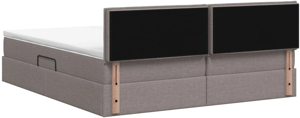 LED saugojimo lova su čiužiniu Taupe 180 x 200 cm Audinys