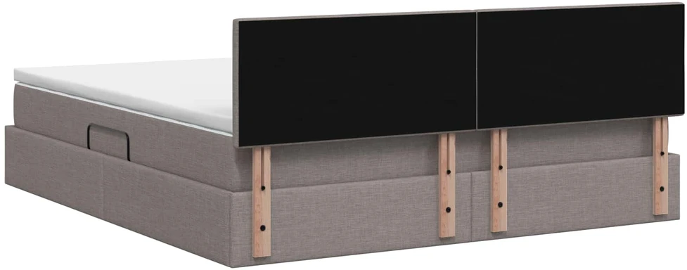 LED saugojimo lova su čiužiniu Taupe 180 x 200 cm Audinys