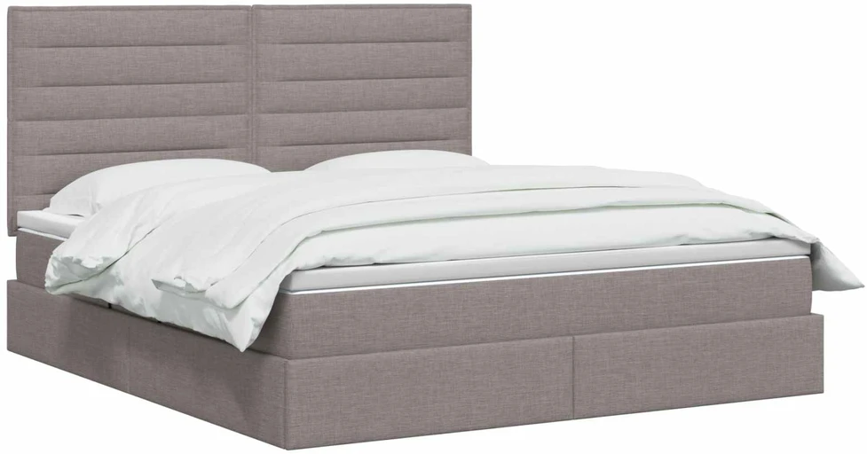 LED saugojimo lova su čiužiniu Taupe 180 x 200 cm Audinys
