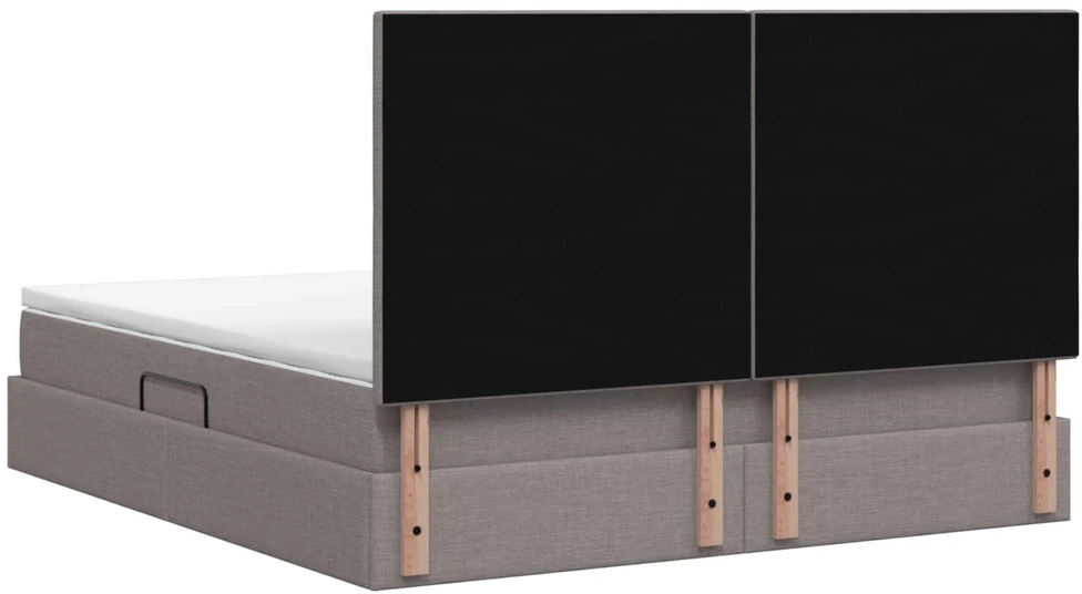 LED saugojimo lova su čiužiniu Taupe 180 x 200 cm Audinys