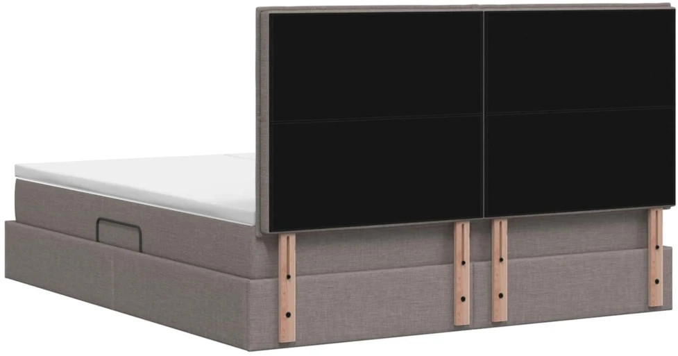 LED saugojimo lova su čiužiniu Taupe 180 x 200 cm Audinys