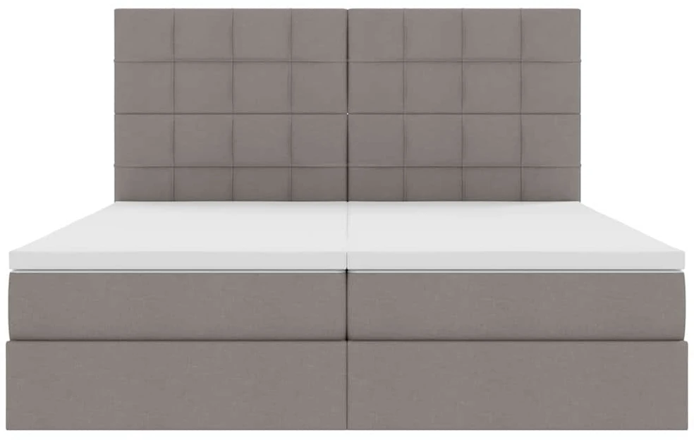 LED saugojimo lova su čiužiniu Taupe 200 x 200 cm Audinys