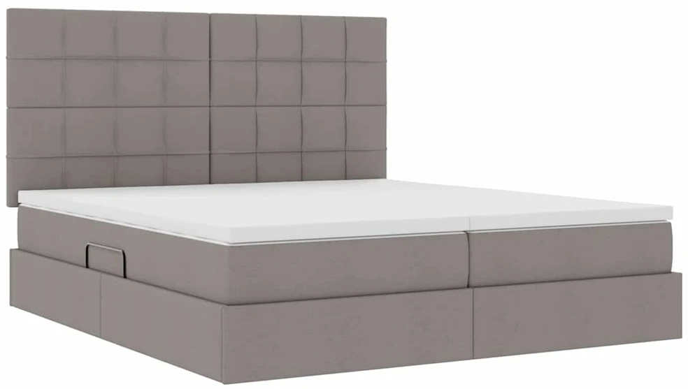 LED saugojimo lova su čiužiniu Taupe 200 x 200 cm Audinys