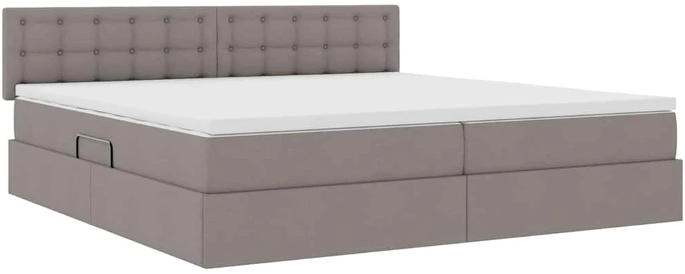 LED saugojimo lova su čiužiniu Taupe 200 x 200 cm Audinys