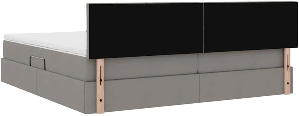 LED saugojimo lova su čiužiniu Taupe 200 x 200 cm Audinys