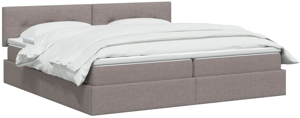 LED saugojimo lova su čiužiniu Taupe 200 x 200 cm Audinys