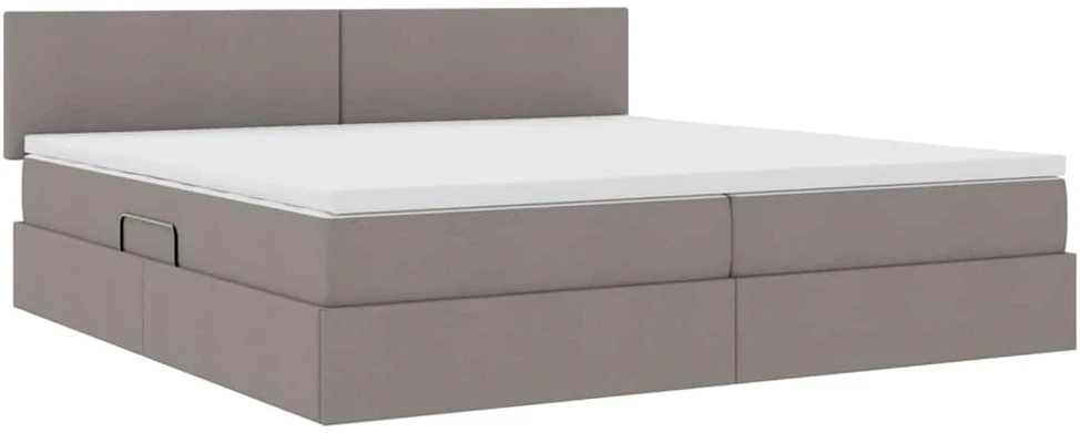 LED saugojimo lova su čiužiniu Taupe 200 x 200 cm Audinys