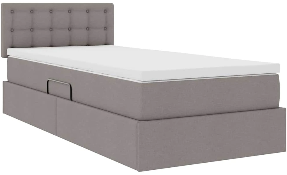LED saugojimo lova su čiužiniu Taupe 90 x 200 cm Audinys