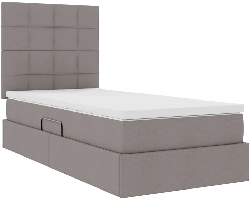 LED saugojimo lova su čiužiniu Taupe 90 x 200 cm Audinys