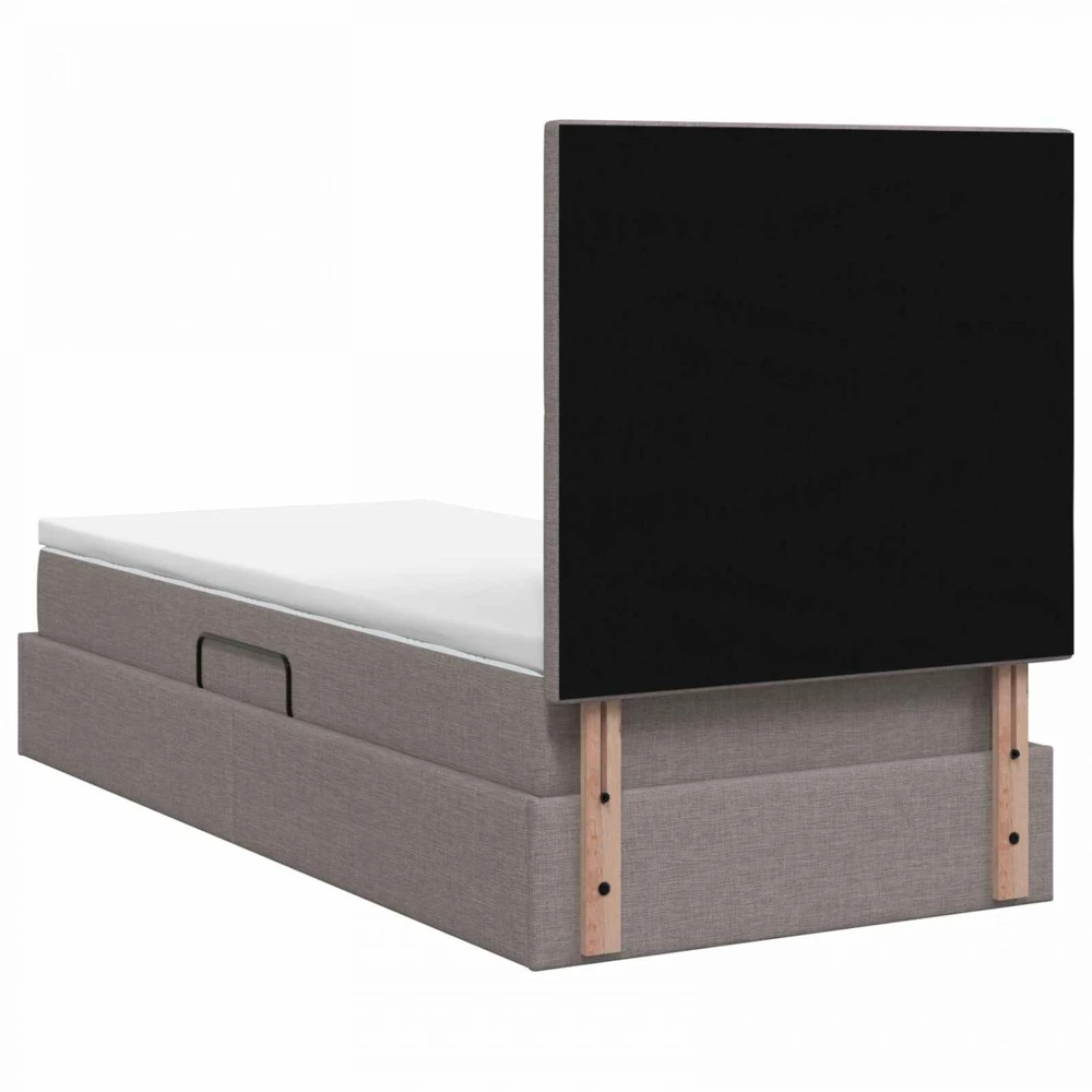 LED saugojimo lova su čiužiniu Taupe 90 x 190 cm Audinys