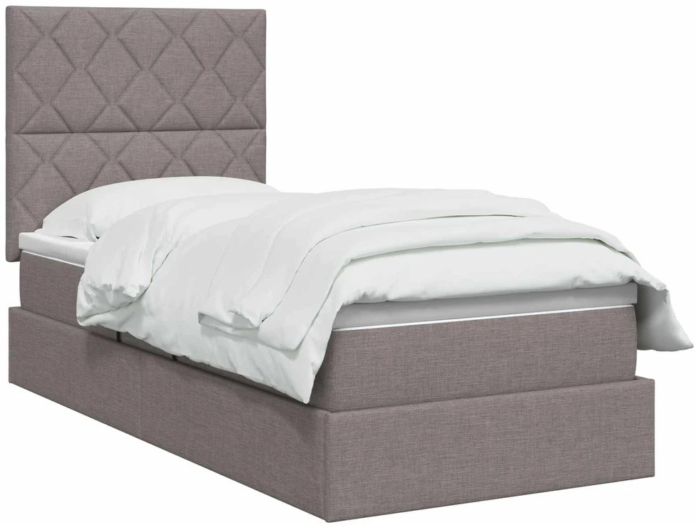 LED saugojimo lova su čiužiniu Taupe 90 x 200 cm Audinys