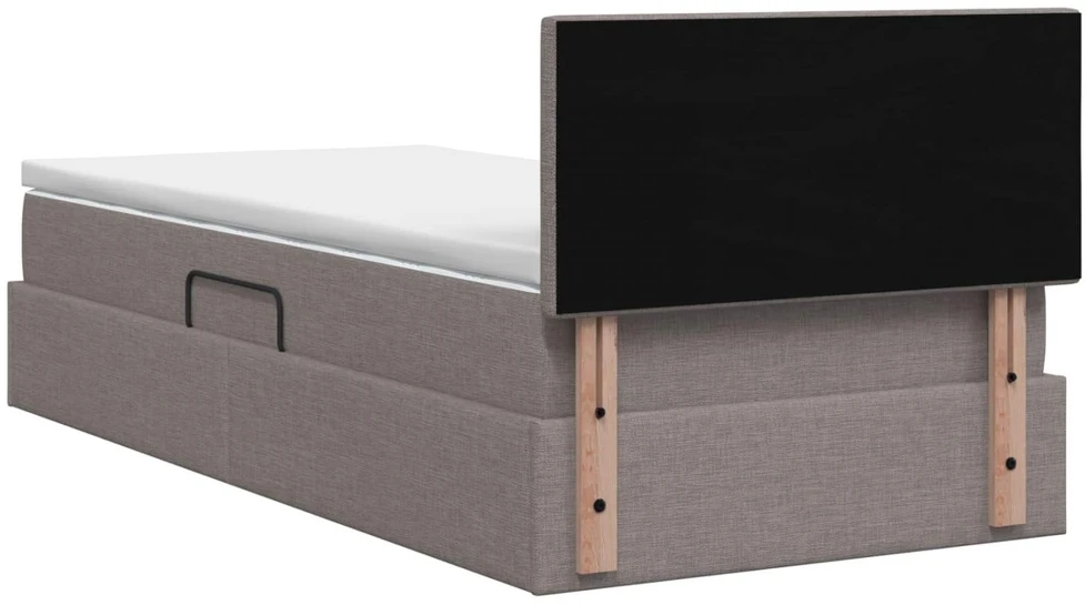 LED saugojimo lova su čiužiniu Taupe 90 x 190 cm Audinys