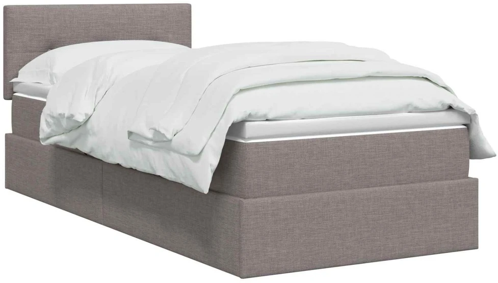 LED saugojimo lova su čiužiniu Taupe 90 x 190 cm Audinys