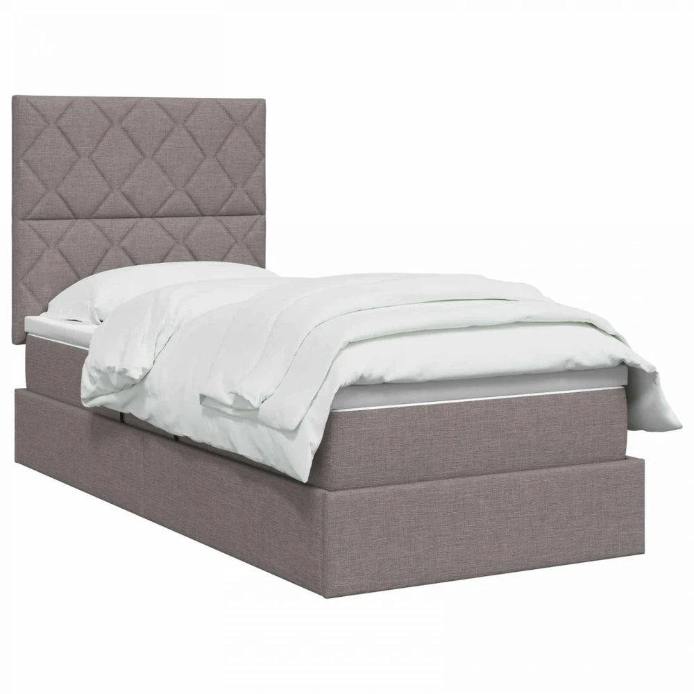 LED saugojimo lova su čiužiniu Taupe 90 x 190 cm Audinys