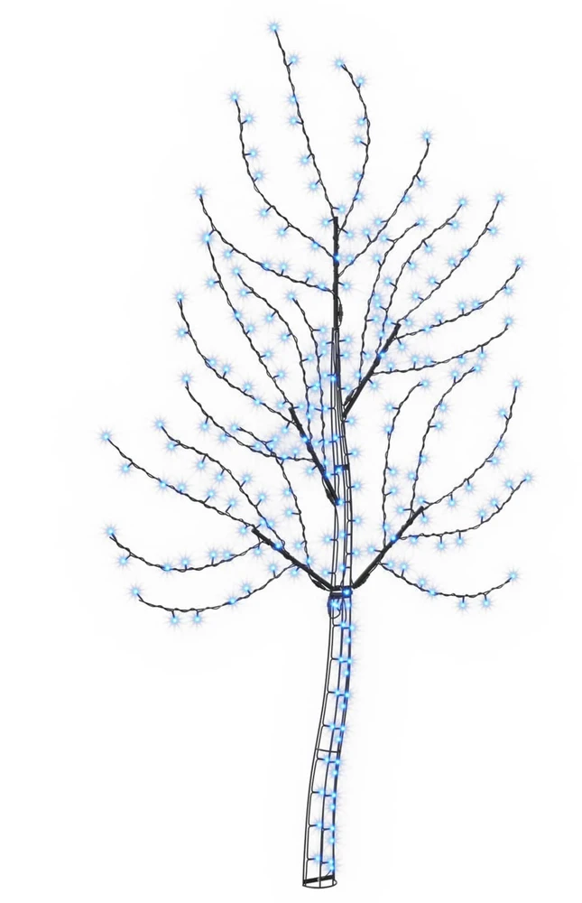 LED sieninė Kalėdų eglutė 150 cm 140 LED Mėlyna Plienas Juoda