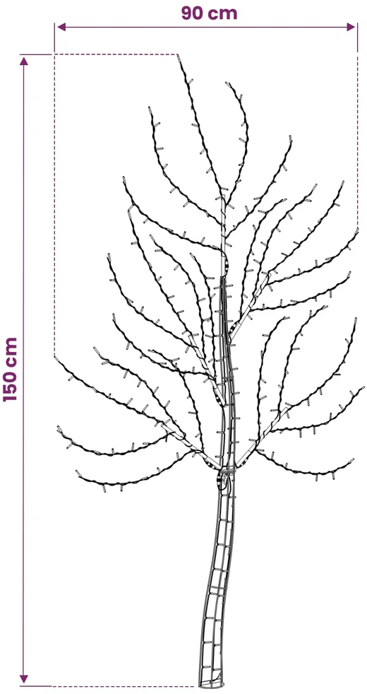 LED sieninė Kalėdų eglutė 150 cm 140 LED Šalta balta Plienas