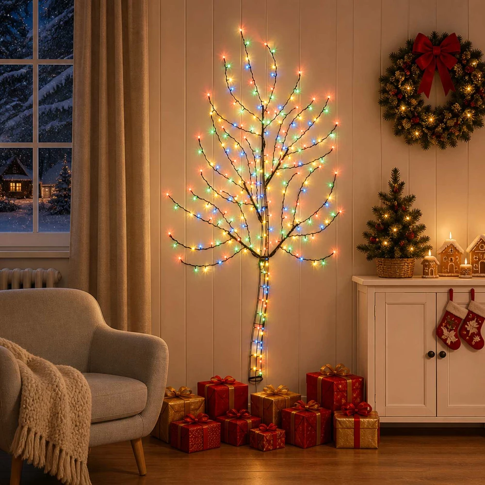 LED sieninė Kalėdų eglutė 150 cm 140 LED Įvairių spalvų Plienas