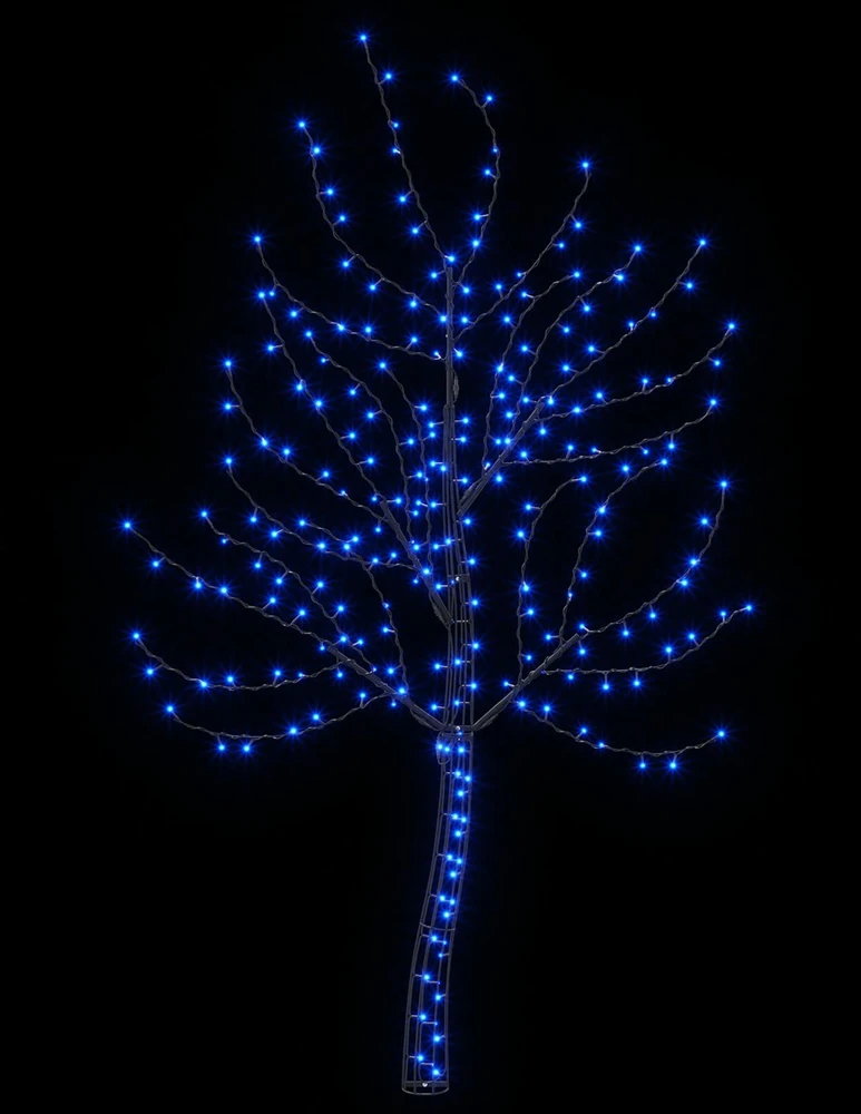 LED sieninė Kalėdų eglutė 180 cm 200 LED Mėlyna Plienas Juoda