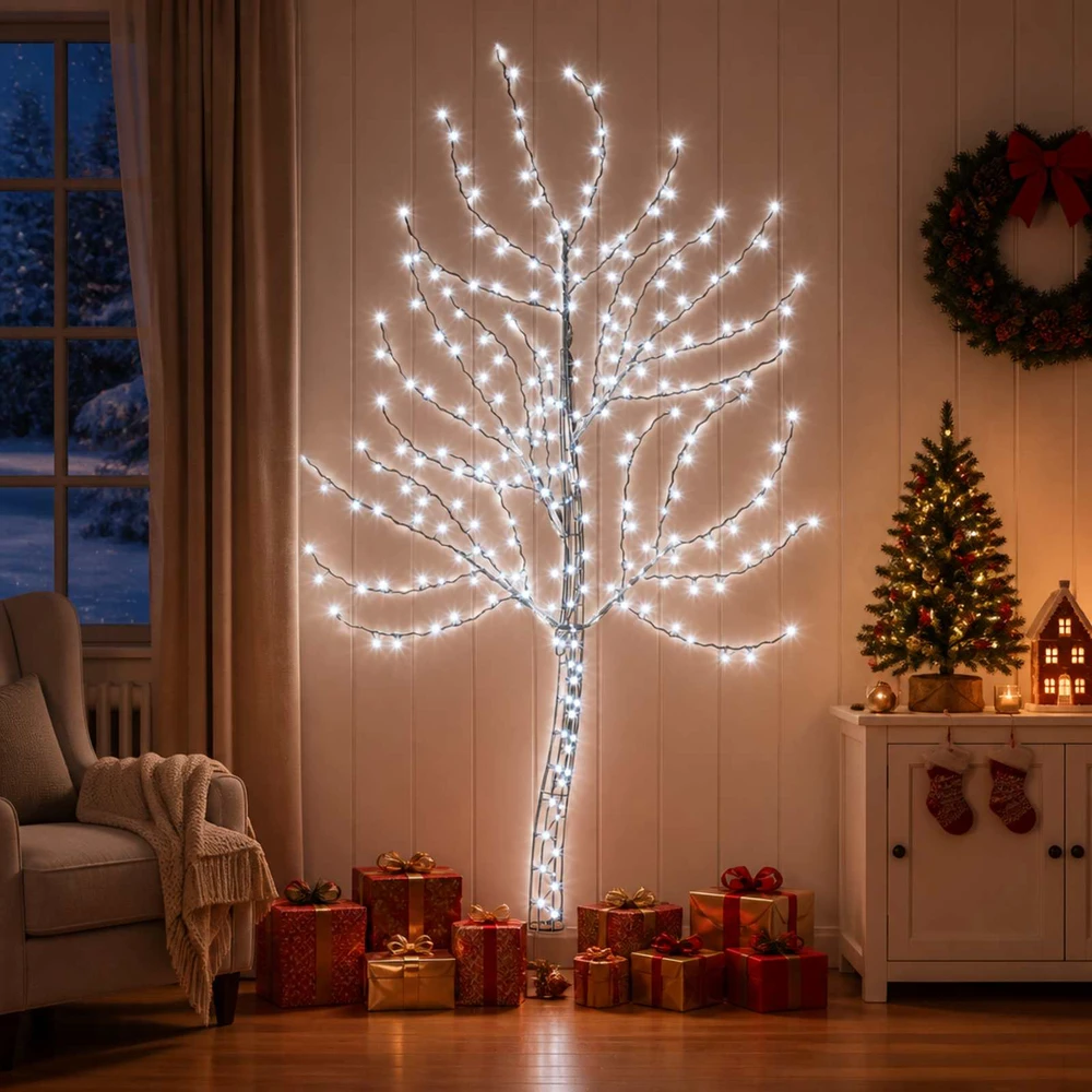 LED sieninė Kalėdų eglutė 180 cm 200 LED Šalta balta Plienas
