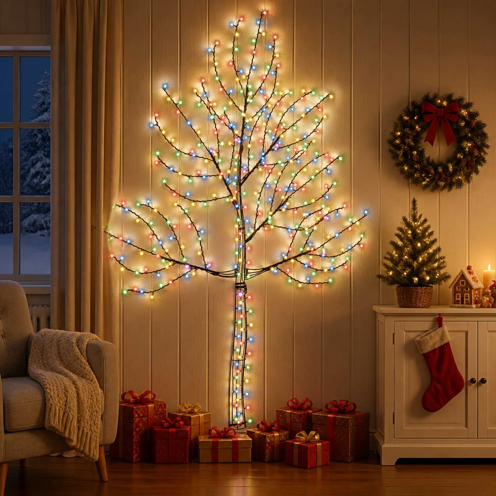 LED sieninė Kalėdų eglutė 210 cm 312 LED Įvairių spalvų Plienas