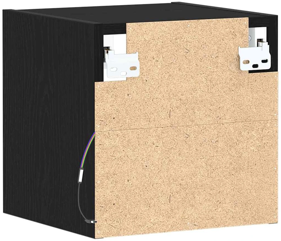 TV staliukas LED sieninis šoninis stalelis Juoda 30 x 28,5 x 30 cm