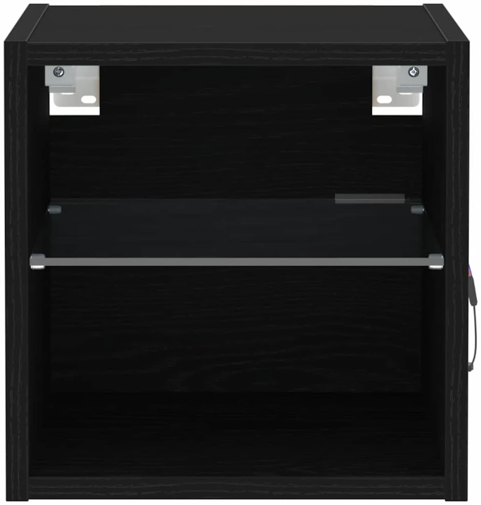 TV staliukas LED sieninis šoninis stalelis Juoda 30 x 28,5 x 30 cm
