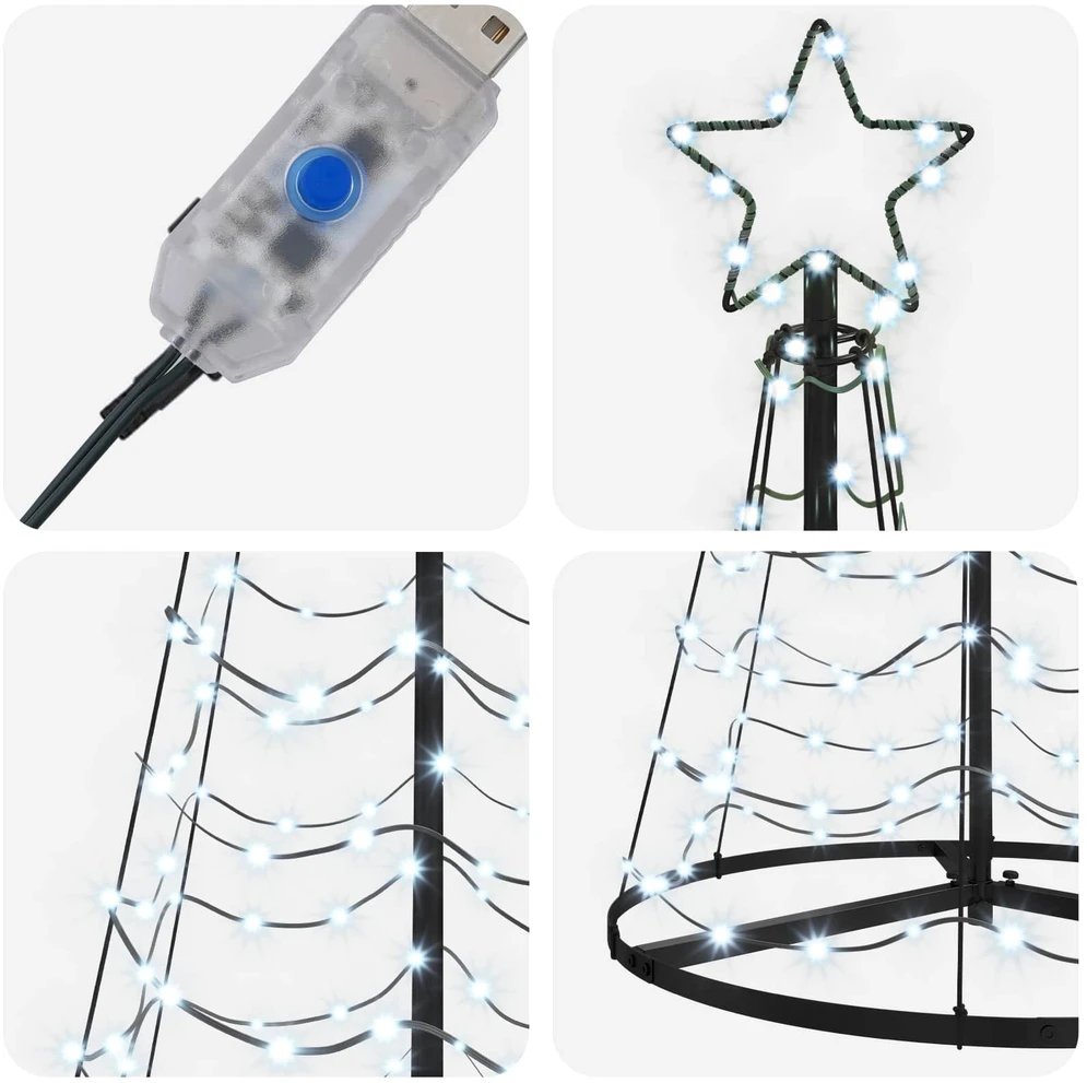 LED spiralinė Kalėdų eglutė su pagrindu EKENAS 180 cm 220 LED