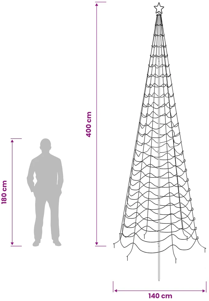 LED spiralinė Kalėdų eglutė su smaigu EKENAS 400 cm 588 LED