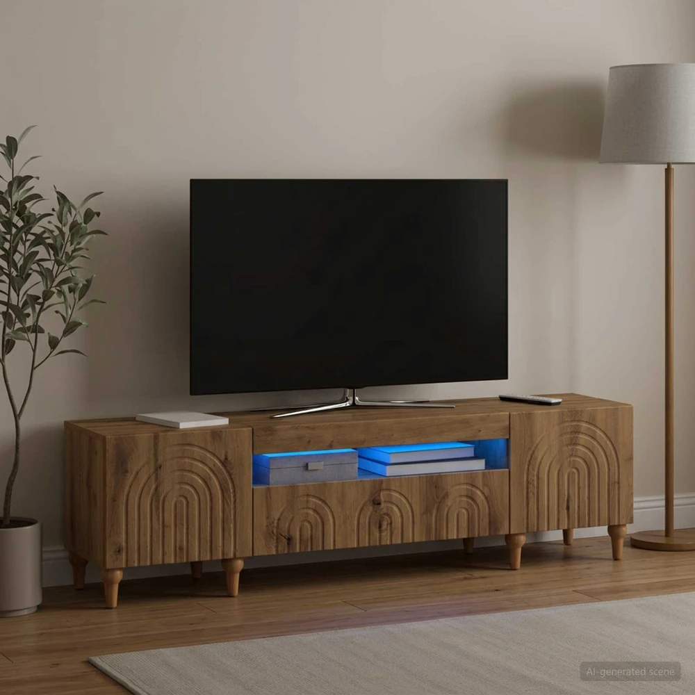 TV staliukas LED televizoriaus spintelė ALKMAAR Artisano ąžuolo