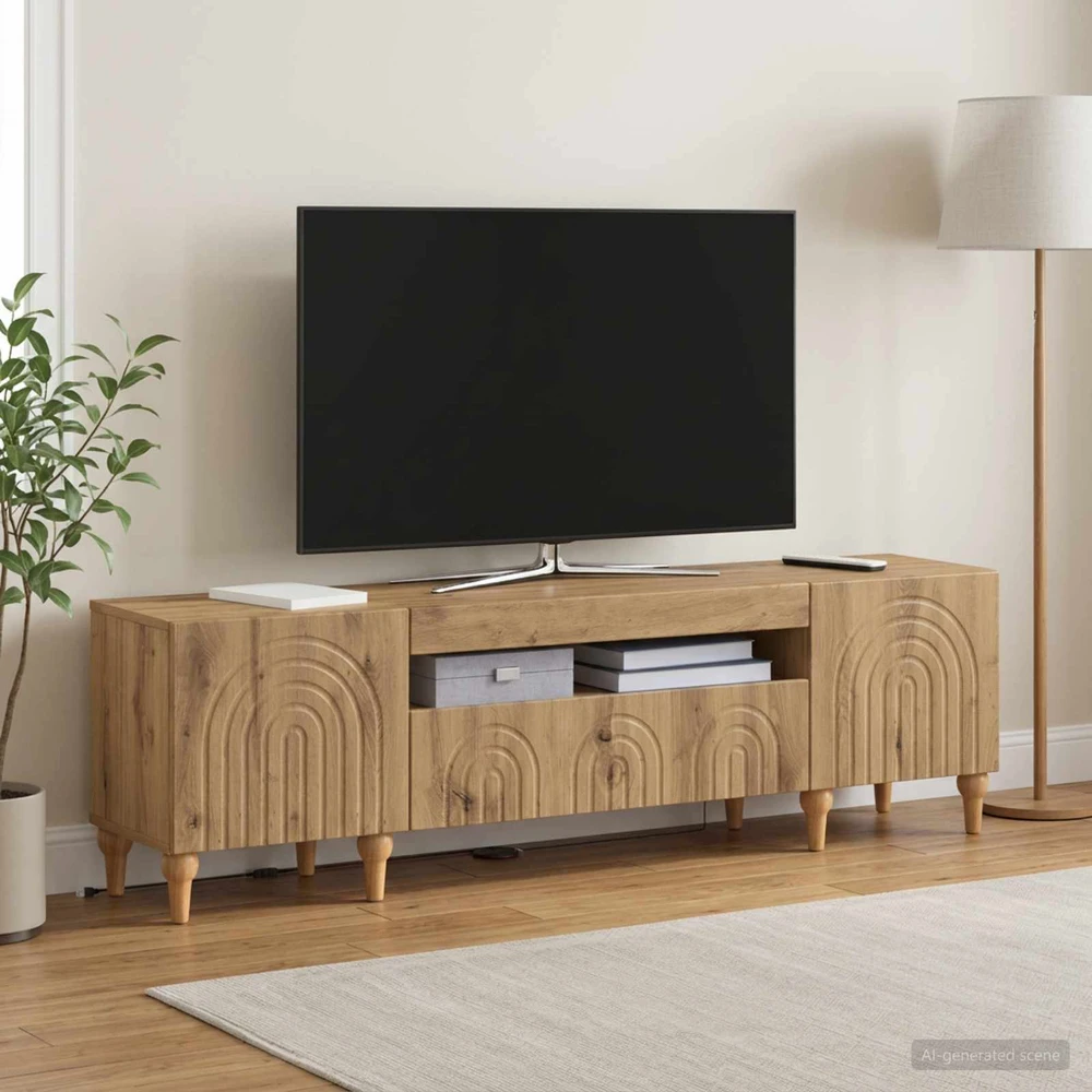 TV staliukas LED televizoriaus spintelė ALKMAAR Artisano ąžuolo