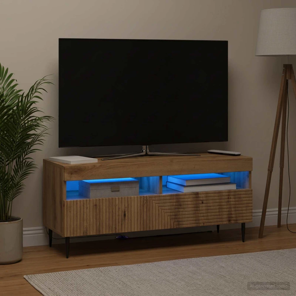 TV staliukas LED televizoriaus spintelė Artisano ąžuolo Apdirbta mediena