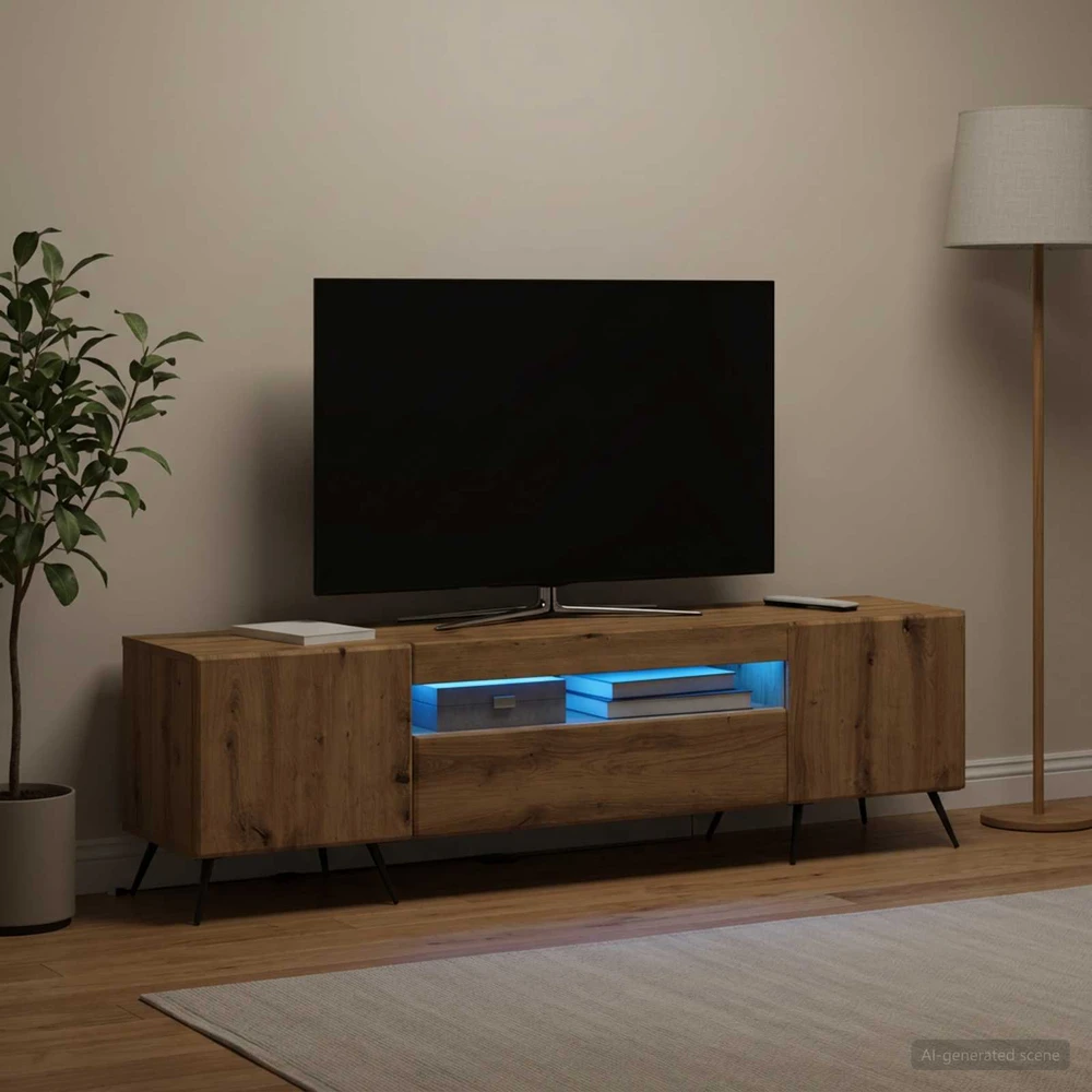 TV staliukas LED televizoriaus spintelė Artisano ąžuolo Apdirbta mediena