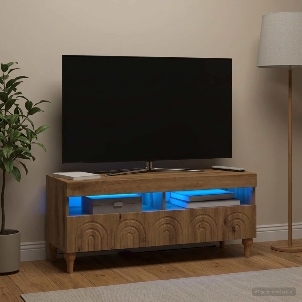 TV staliukas LED televizoriaus spintelė Artisano ąžuolo Apdirbta mediena