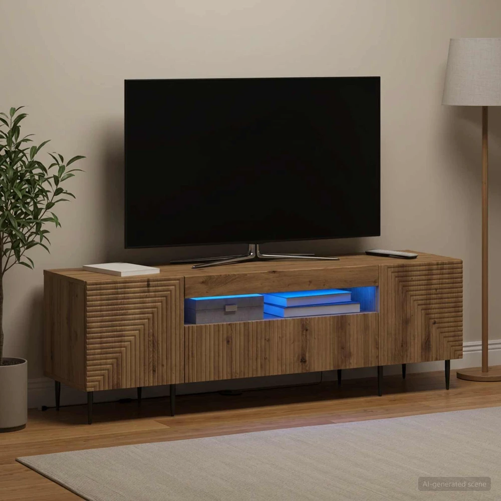 TV staliukas LED televizoriaus spintelė Artisano ąžuolo Apdirbta mediena