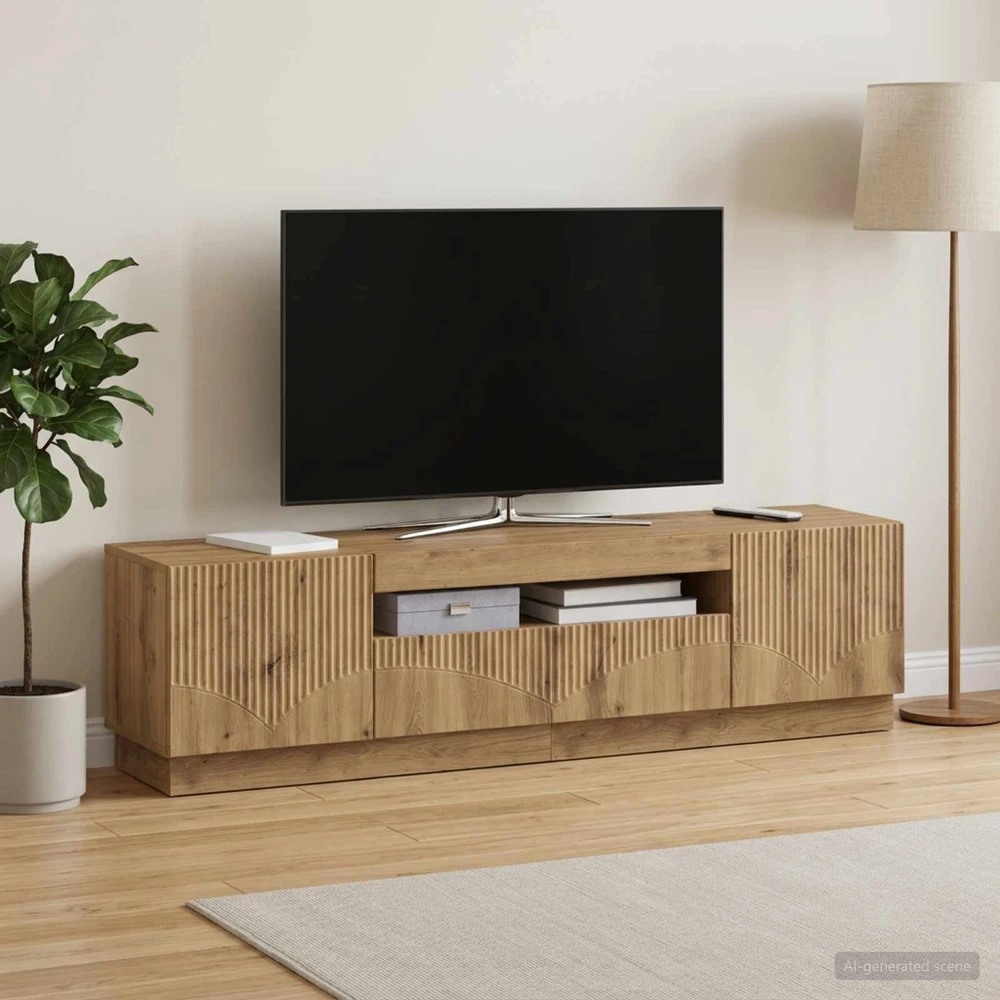 TV staliukas LED televizoriaus spintelė Artisano ąžuolo Apdirbta mediena