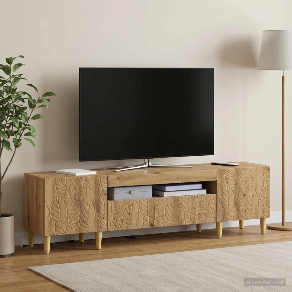 TV staliukas LED televizoriaus spintelė Artisano ąžuolo Apdirbta mediena