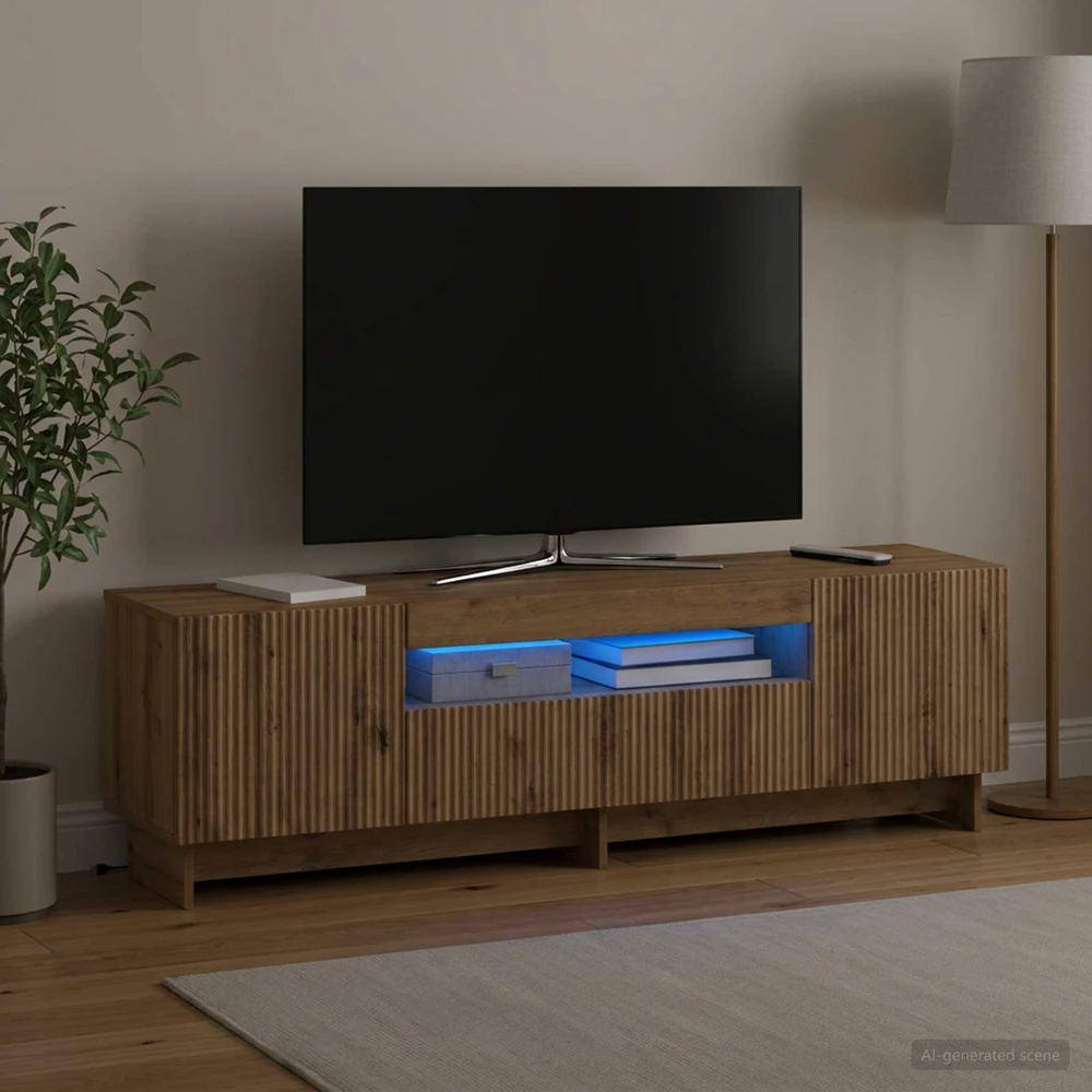 TV staliukas LED televizoriaus spintelė Artisano ąžuolo Apdirbta mediena