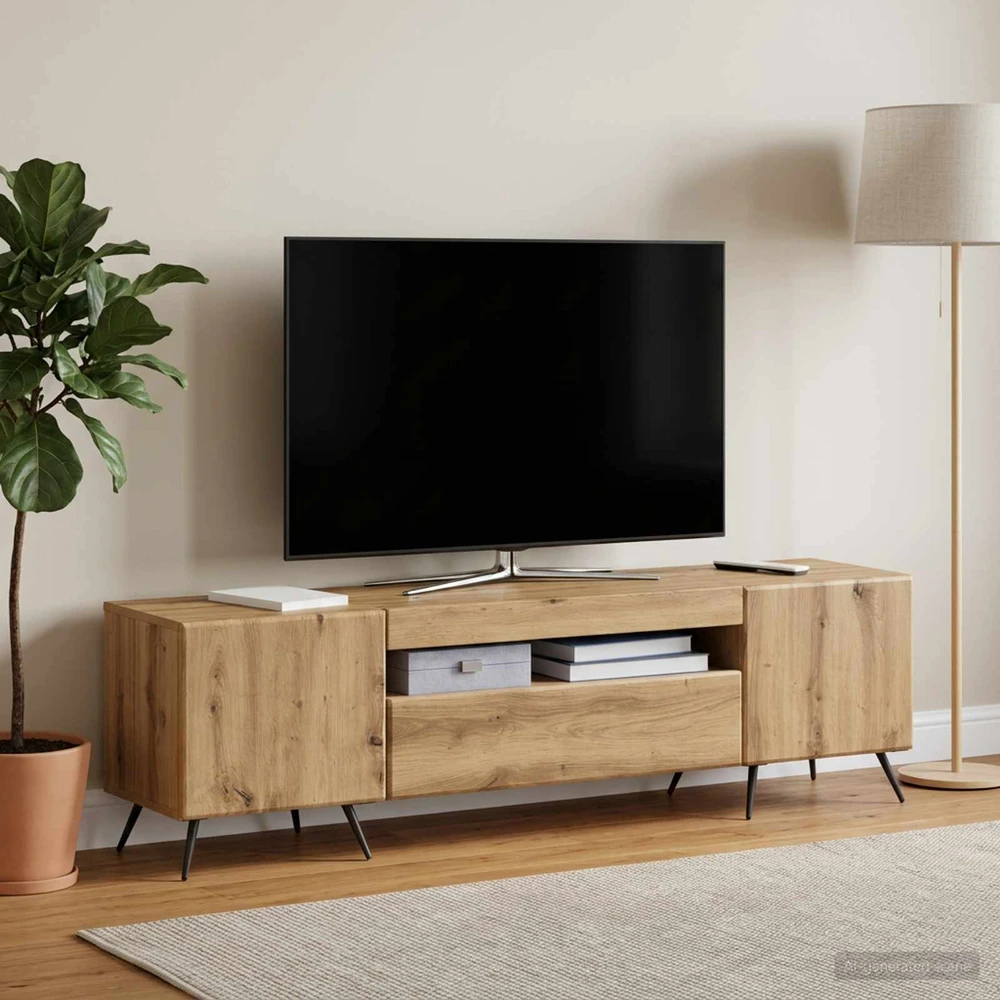 TV staliukas LED televizoriaus spintelė Artisano ąžuolo Apdirbta mediena