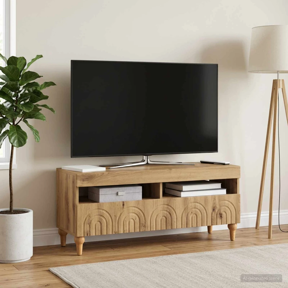 TV staliukas LED televizoriaus spintelė Artisano ąžuolo Apdirbta mediena