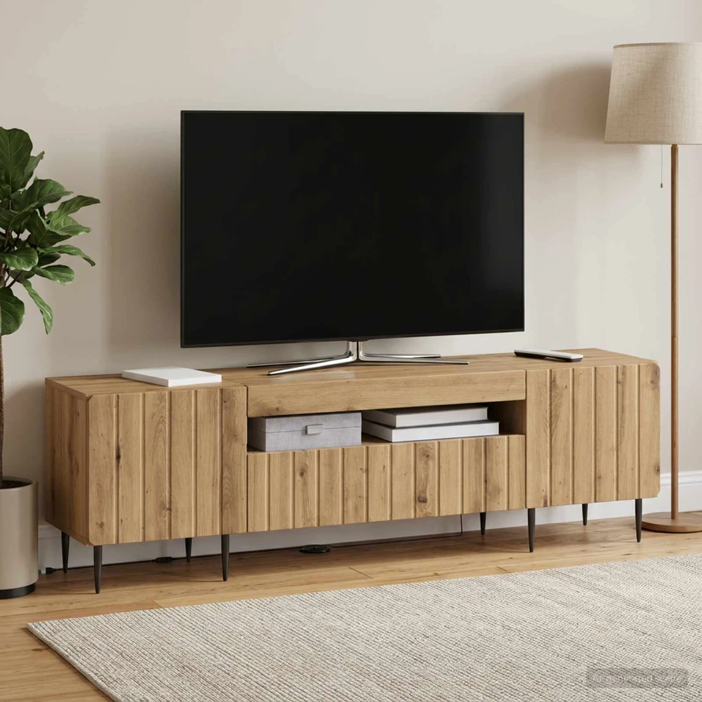 TV staliukas LED televizoriaus spintelė Artisano ąžuolo Apdirbta mediena