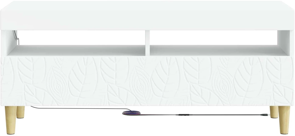 TV staliukas LED televizoriaus spintelė Balta Apdirbta mediena