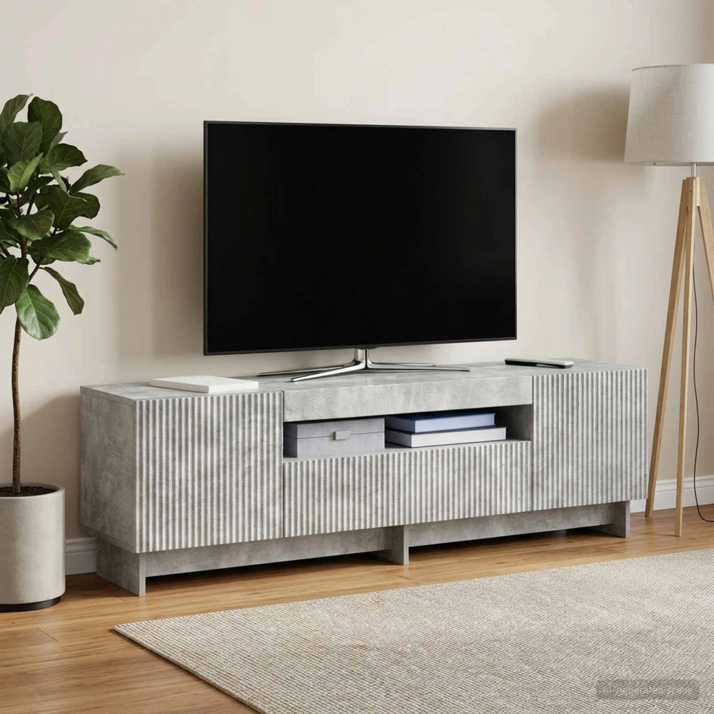 TV staliukas LED televizoriaus spintelė EDE 153 x 35 x 43 cm Betono pilka