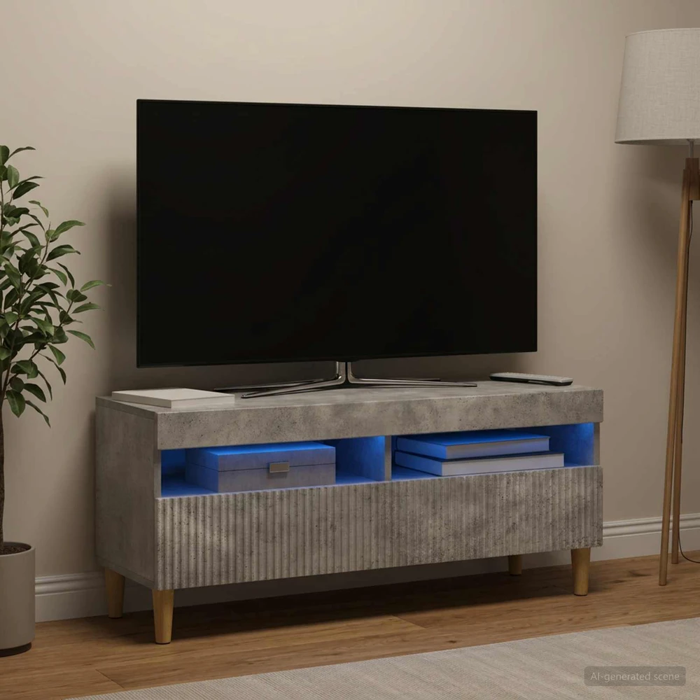 TV staliukas LED televizoriaus spintelė ARNHEM 100 x 35 x 43 cm Betono pilka