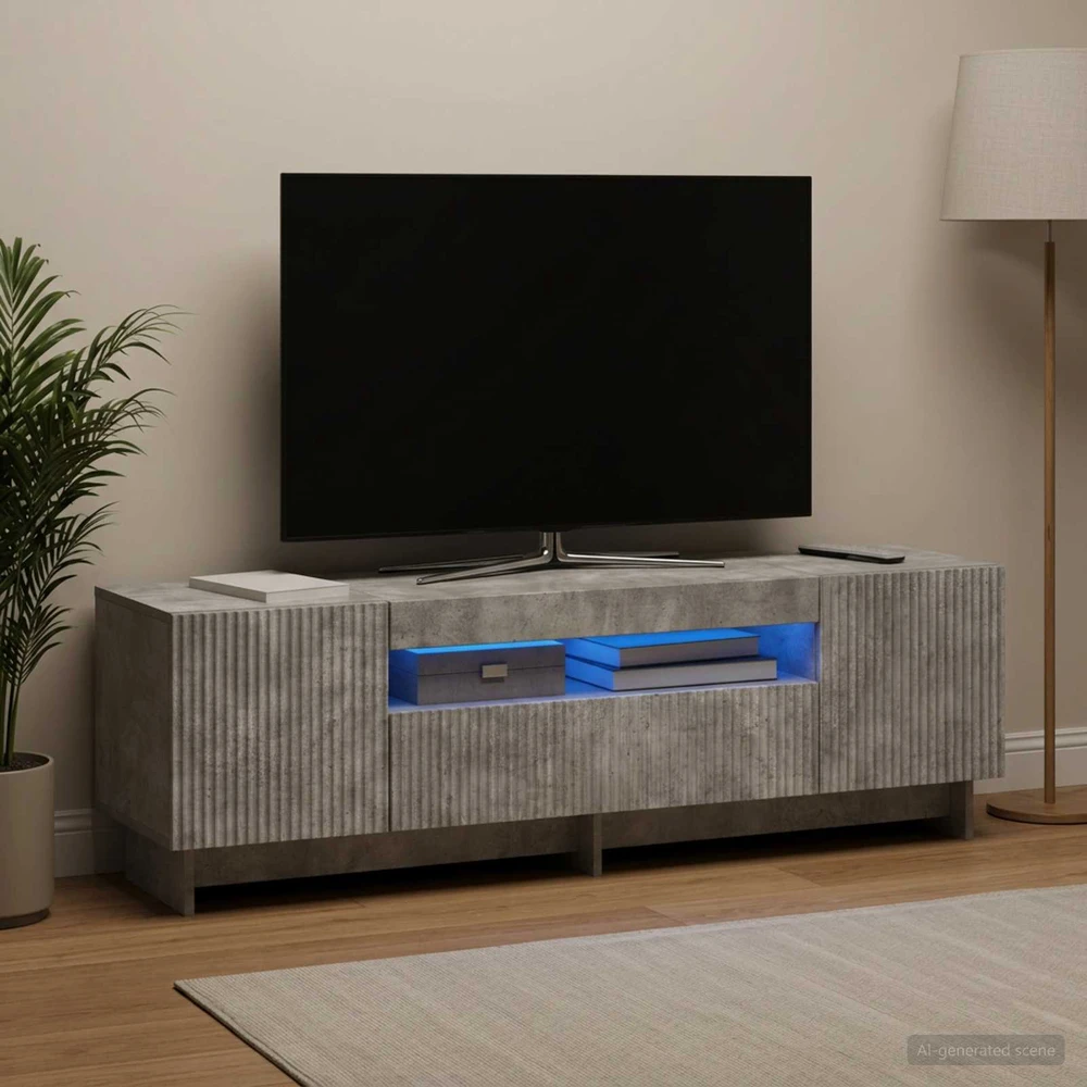 TV staliukas LED televizoriaus spintelė EDE 153 x 35 x 43 cm Betono pilka