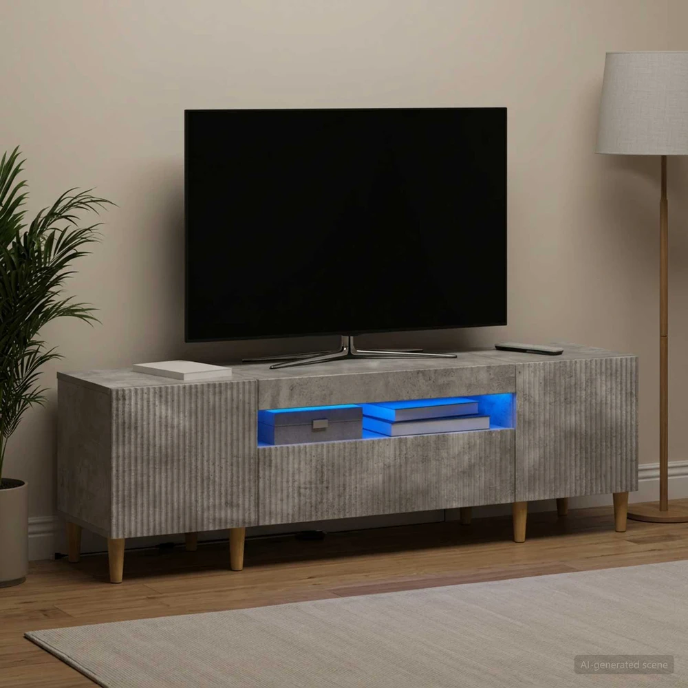 TV staliukas LED televizoriaus spintelė ARNHEM 153 x 35 x 43 cm Betono pilka
